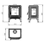 365 Ferrox 55 Panorama Kaminofen Stahl Schwarz 7 kW