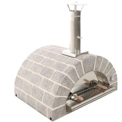 AgriEuro FAMILY STONE - Holzbackofen für den Außenbereich - grau - 4 Pizzen - 80X60