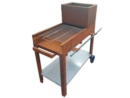 BBQ-Grill FLIPPER für Holz und Holzkohle - 45x50 cm Grillrost - vollständig aus Cortenstahl