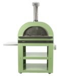 Clementi Gold - Holzbackofen mit Gestell für den Außenbereich - Backfläche 80 x 60 - 4 Pizzen - Grün