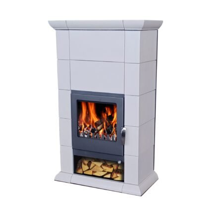 DOMOFIRE Lugano Kaminofen Keramik Weiß 7 kW