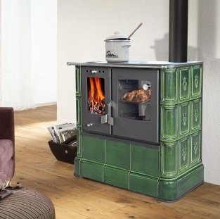 DOMOFIRE Steyr Küchenherd Keramik Flaschengrün 7,5 kW