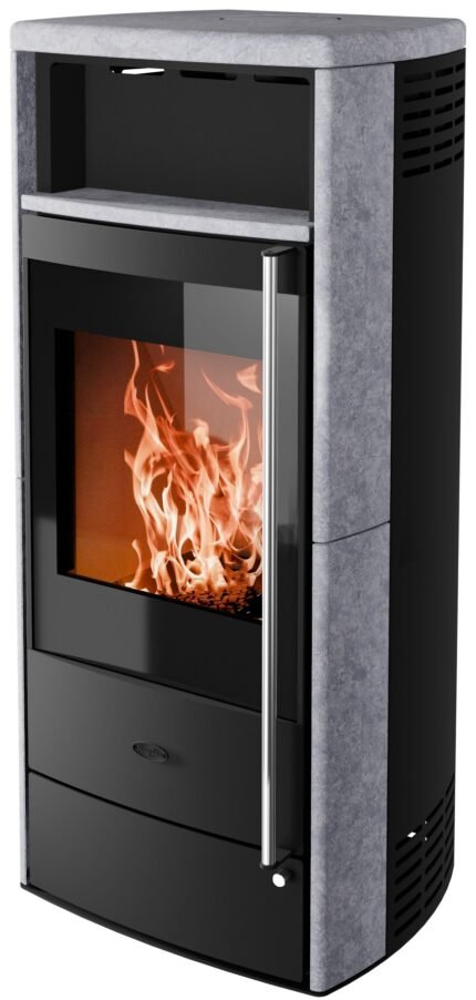 Fireplace Teramo Kaminofen Speckstein Schwarz 6 kW