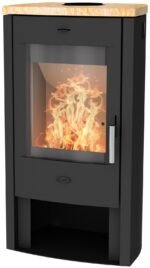 Fireplace Tuvalu RLA Kaminofen Sandstein Schwarz 6 kW