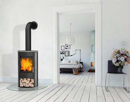 Fireplace Zaria Kaminofen Speckstein Schwarz 6 kW