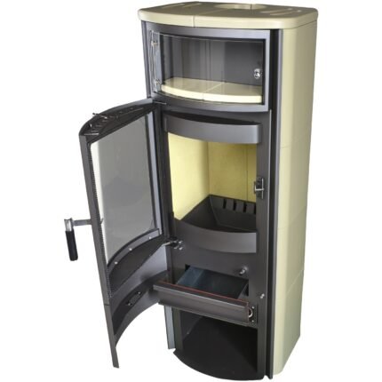 Hark Opera B grande Kaminofen Ofenkacheln Creme 7 kW mit Automatik