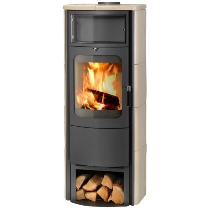 Hark Opera B grande Kaminofen Ofenkacheln Creme 7 kW mit Automatik