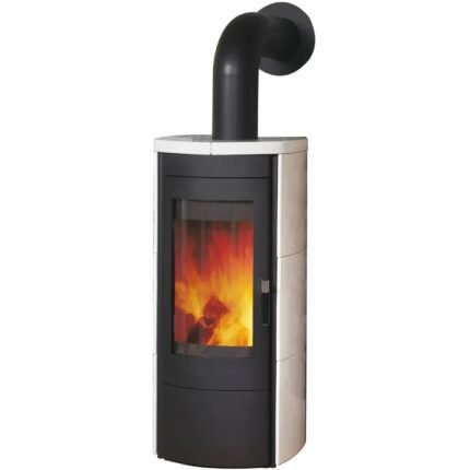 Hark Tiamo EX Dauerbrand-Kaminofen Schwarz Keramik Cremeweiß 6 kW