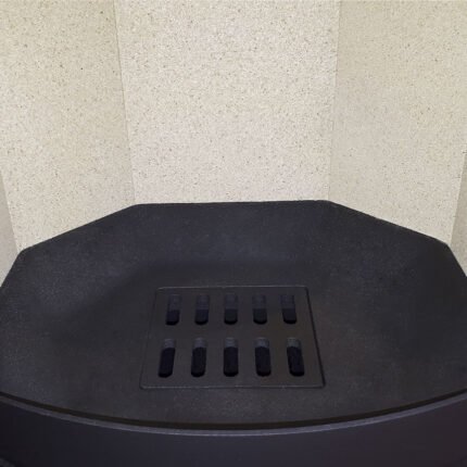 Justus Baltrum 5 D 2.0 Dauerbrandofen 5,5 kW – Sandstein, Korpus Stahl Schwarz, mit Automatik