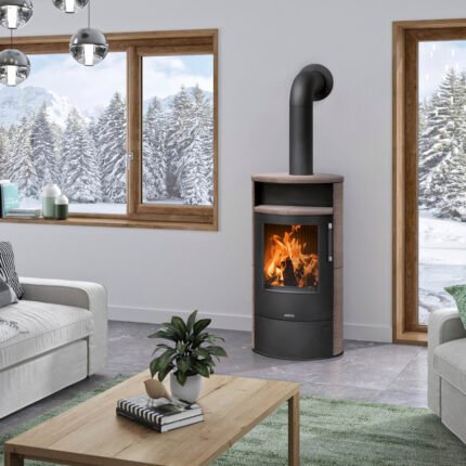 Justus Island 7 2.0 Dauerbrandofen 7 kW – Stahl Schwarz