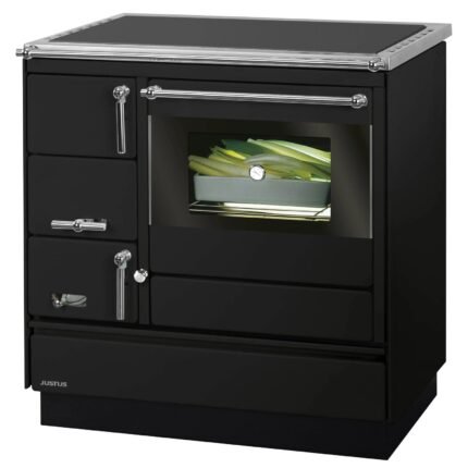 Justus Linz II Küchenofen / Holzherd 7 kW – Stahl Schwarz