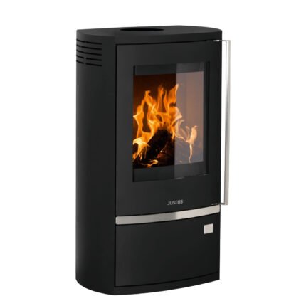 Justus Reno R Dauerbrandofen 6 kW – Stahl Schwarz, mit Automatik