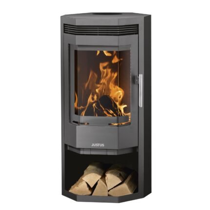 Justus Usedom 5 D Dauerbrandofen 5,5 kW – Stahl Gussgrau, mit Automatik