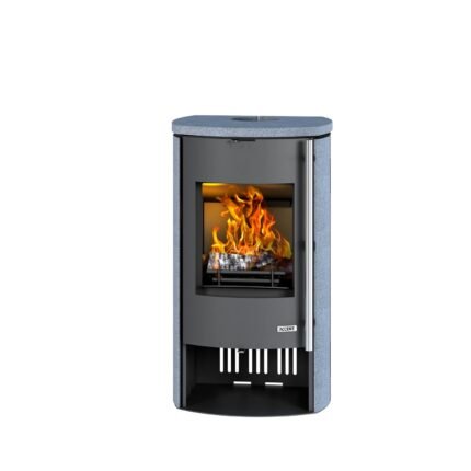 Kaminofen ACCENTE Nyborg 4.0 GTS Granit grau 7 kW mit Holzfach und Wärmefach