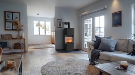 Kaminofen Fireplace Royal Stahl schwarz 6 kW mit Wärmespeicherfach