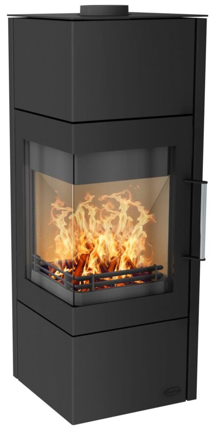 Kaminofen Fireplace Royal Stahl schwarz 6 kW mit Wärmespeicherfach