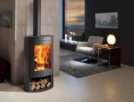 Kaminofen Panadero Oval Stahl schwarz matt 8,7 kW