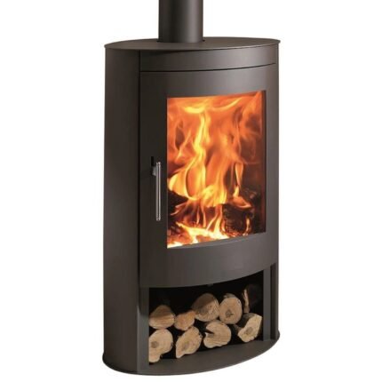 Kaminofen Panadero Oval Stahl schwarz matt 8,7 kW