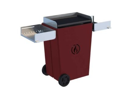 Linea VZ Party rot - Pelletgrill mit Pyrolyse-Technologie auf Rädern