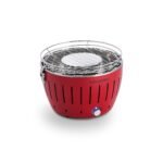 LotusGrill LG G28 U RD – Tragbarer Mini-Holzkohlegrill für den Außenbereich – Rotes Außengehäuse