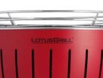 LotusGrill LG G28 U RD – Tragbarer Mini-Holzkohlegrill für den Außenbereich – Rotes Außengehäuse
