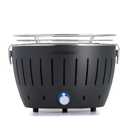 LotusGrill LG G28 U – Tragbarer Mini-Holzkohlegrill für den Außenbereich – Anthrazitfarbenes Außengehäuse