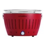 LotusGrill LG G34 U RD – Tragbarer Holzkohlegrill für den Außenbereich – Rotes Außengehäuse