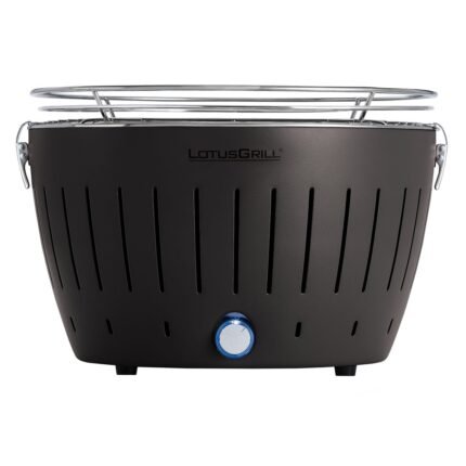 LotusGrill LG G34 U – Tragbarer Holzkohlegrill für den Außenbereich – Anthrazitfarbenes Außengehäuse