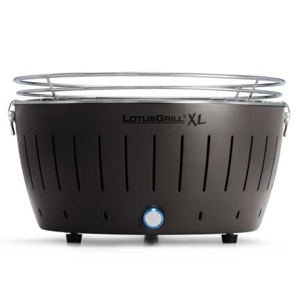 LotusGrill LG G435 U – Tragbarer XL-Holzkohlegrill für den Außenbereich – Anthrazitfarbenes Außengehäuse