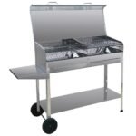 Mille Achille Big - Handgefertigter Holzkohlegrill aus Edelstahl - 2x 47,5x37cm