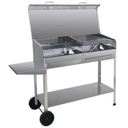 Mille Achille Big - Handgefertigter Holzkohlegrill aus Edelstahl - 2x 47,5x37cm