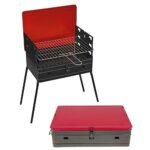 Mille Pic-Nic Grillkoffer - Handgefertigter Holzkohlegrill aus Eisen - 40x28cm