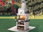 Palazzetti Balos - Kombi-Grillkamin mit Holzbackofen aus Betonstein