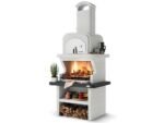 Palazzetti Balos - Kombi-Grillkamin mit Holzbackofen aus Betonstein