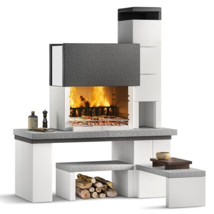 Palazzetti New York - Gemauerter Holz- und Holzkohlegrill