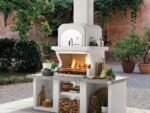 Palazzetti Pamplona - Kombi-Grillkamin-Holzbackofen aus Beton