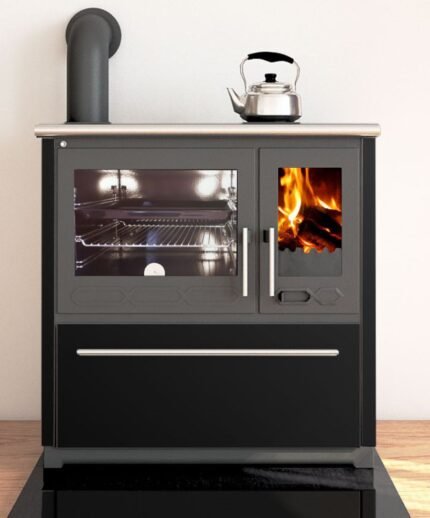 Plamen 850 Glas Küchenofen / Holzherd 8 kW – Schwarz Links