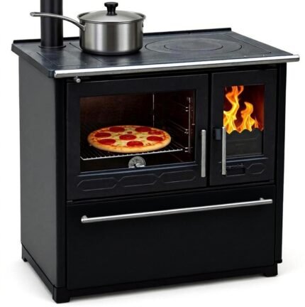Plamen 850 Glas Küchenofen / Holzherd 8 kW – Schwarz Links