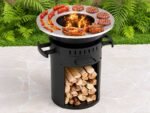 Royal Food FOL-3400 – Holz- und Holzkohlegrill mit Grillplatte und Grillrost aus Edelstahl