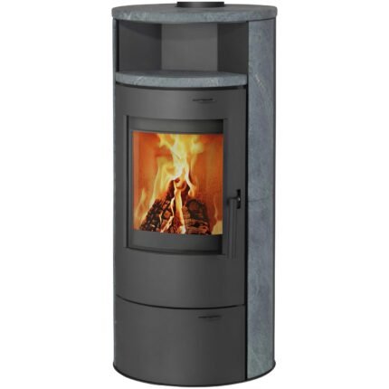 Thermia Kamin-Ofen München V3 Gussgrau Speckstein Automatik