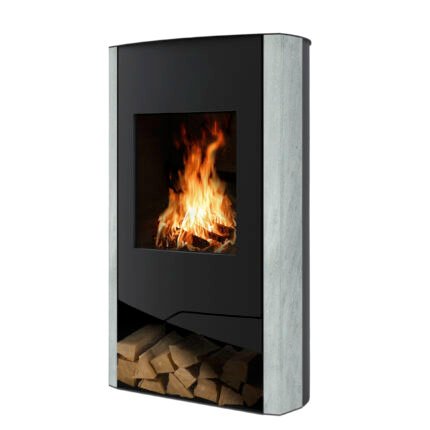 Wamsler N-Line Dauerbrandofen 5 kW – Naturstein, Korpus Stahl Schwarz