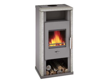 Wamsler Yuna Dauerbrandofen 6 kW – Naturstein, Korpus Stahl Grau