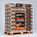 Pini-Kay Hartholzbriketts – überwiegend Eiche, 960 kg Palette (96 × 10 kg)